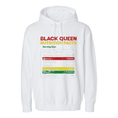 Black Queen Nutrition Facts Black History Month Black Pride Garment-Dyed Fleece Hoodie