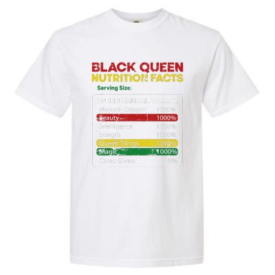 Black Queen Nutrition Facts Black History Month Black Pride Garment-Dyed Heavyweight T-Shirt