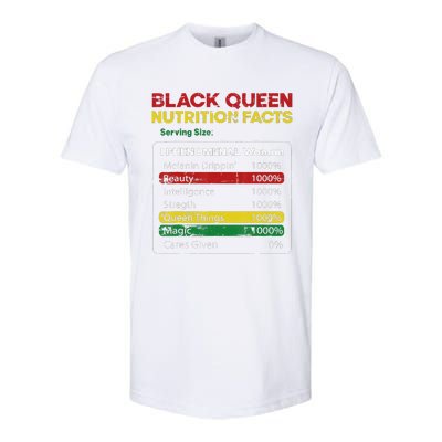 Black Queen Nutrition Facts Black History Month Black Pride Softstyle CVC T-Shirt