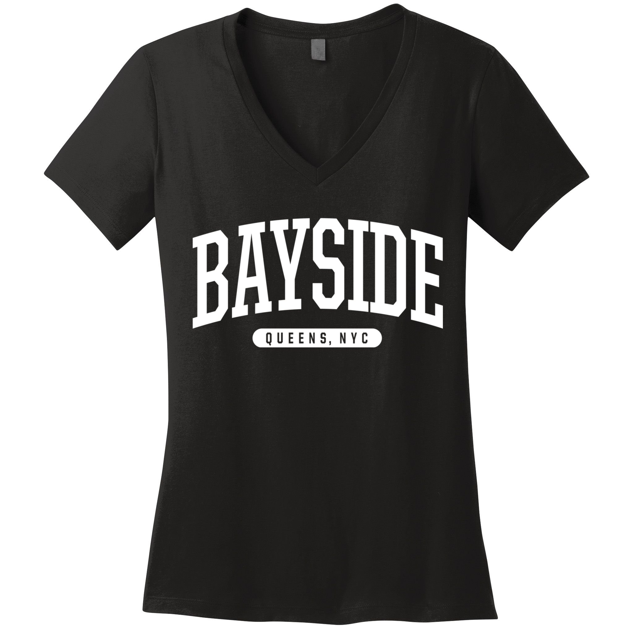 Bayside Queens Ny Souvenirs & Gifts Nyc Borough Bayside Queens New York Women's V-Neck T-Shirt