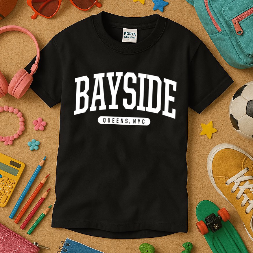 Bayside Queens Ny Souvenirs & Gifts Nyc Borough Bayside Queens New York Kids T-Shirt