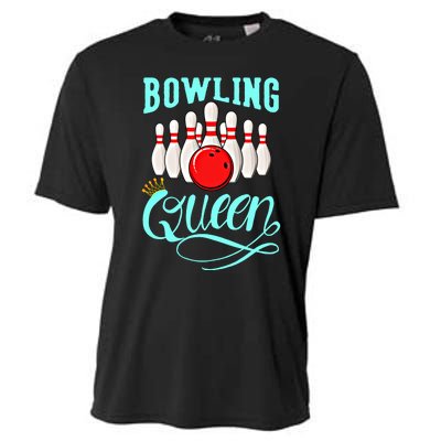 Bowling Queen Outfit Bowling Team Bowler Funny Bowling Cute Gift Cooling Performance Crew T-Shirt