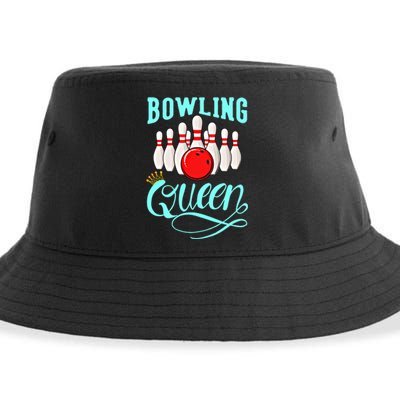 Bowling Queen Outfit Bowling Team Bowler Funny Bowling Cute Gift Sustainable Bucket Hat