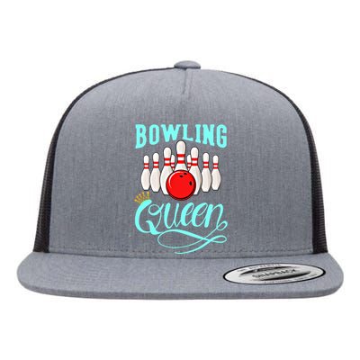 Bowling Queen Outfit Bowling Team Bowler Funny Bowling Cute Gift Flat Bill Trucker Hat