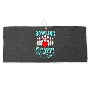 Bowling Queen Outfit Bowling Team Bowler Funny Bowling Cute Gift Large Microfiber Waffle Golf Towel