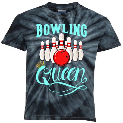 Bowling Queen Outfit Bowling Team Bowler Funny Bowling Cute Gift Kids Tie-Dye T-Shirt