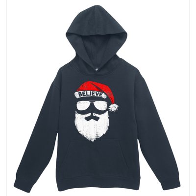 Believe Quote On Santa Hat Mustache Family Reunion Christmas Urban Pullover Hoodie