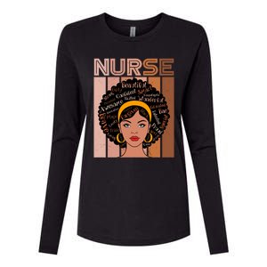 Black Queen Powerful Juneteenth African American Nurse Cute Gift Womens Cotton Relaxed Long Sleeve T-Shirt