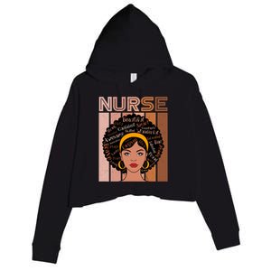 Black Queen Powerful Juneteenth African American Nurse Cute Gift Crop Fleece Hoodie