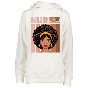 Black Queen Powerful Juneteenth African American Nurse Cute Gift Womens Funnel Neck Pullover Hood