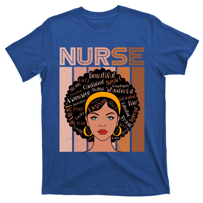 Black Queen Powerful Juneteenth African American Nurse Cute Gift T-Shirt