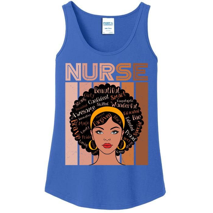 Black Queen Powerful Juneteenth African American Nurse Cute Gift Ladies Essential Tank