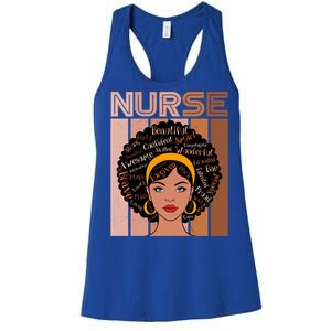 Black Queen Powerful Juneteenth African American Nurse Cute Gift Women's Racerback Tank