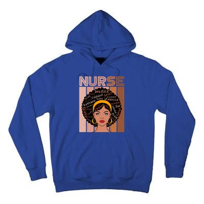 Black Queen Powerful Juneteenth African American Nurse Cute Gift Tall Hoodie