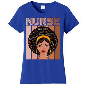 Black Queen Powerful Juneteenth African American Nurse Cute Gift Women's T-Shirt