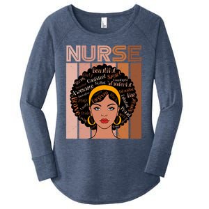 Black Queen Powerful Juneteenth African American Nurse Cute Gift Women's Perfect Tri Tunic Long Sleeve Shirt