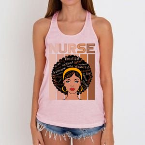 Black Queen Powerful Juneteenth African American Nurse Cute Gift Women's Knotted Racerback Tank