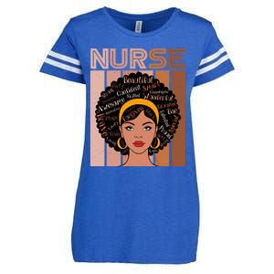 Black Queen Powerful Juneteenth African American Nurse Cute Gift Enza Ladies Jersey Football T-Shirt