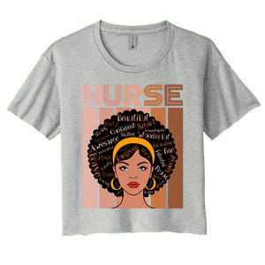 Black Queen Powerful Juneteenth African American Nurse Cute Gift Women's Crop Top Tee