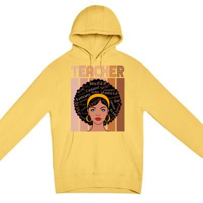 Black Queen Powerful Juneteenth African American Teacher Great Gift Premium Pullover Hoodie