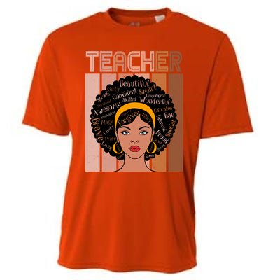 Black Queen Powerful Juneteenth African American Teacher Great Gift Cooling Performance Crew T-Shirt