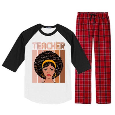 Black Queen Powerful Juneteenth African American Teacher Great Gift Raglan Sleeve Pajama Set