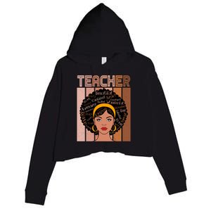 Black Queen Powerful Juneteenth African American Teacher Great Gift Crop Fleece Hoodie