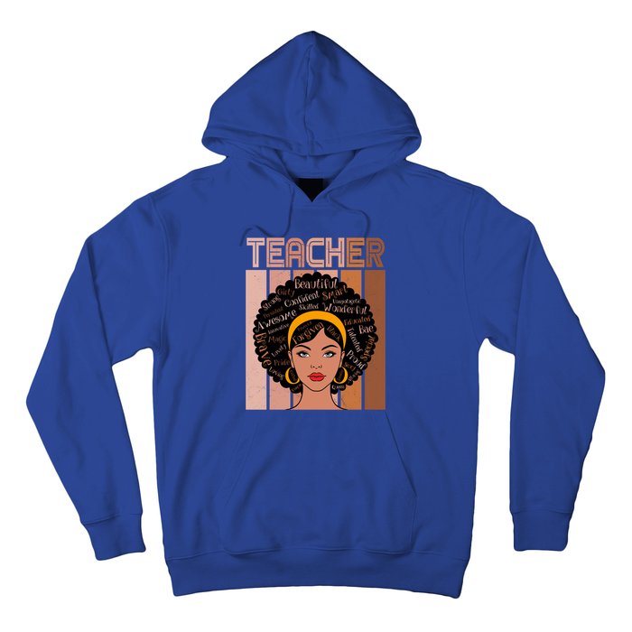 Black Queen Powerful Juneteenth African American Teacher Great Gift Hoodie