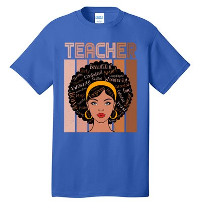 Black Queen Powerful Juneteenth African American Teacher Great Gift Tall T-Shirt