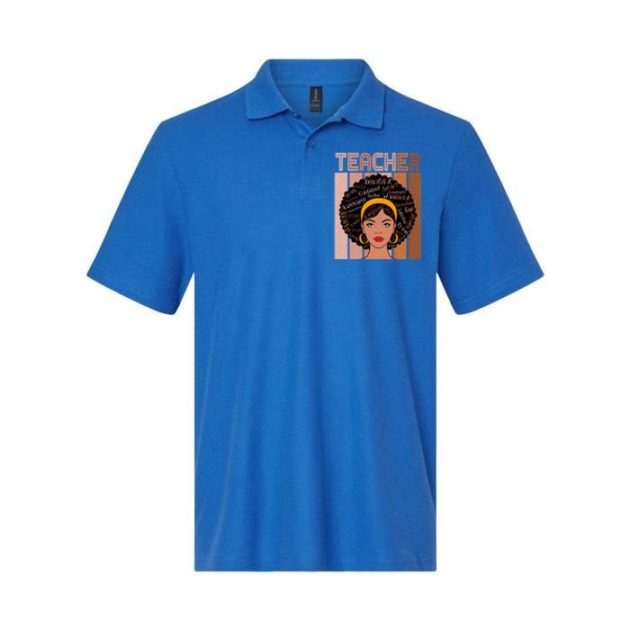 Black Queen Powerful Juneteenth African American Teacher Great Gift Softstyle Adult Sport Polo