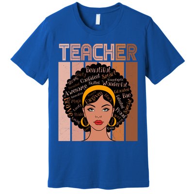 Black Queen Powerful Juneteenth African American Teacher Great Gift Premium T-Shirt