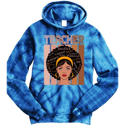 Black Queen Powerful Juneteenth African American Teacher Great Gift Tie Dye Hoodie