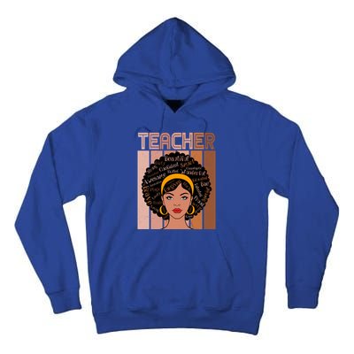 Black Queen Powerful Juneteenth African American Teacher Great Gift Tall Hoodie