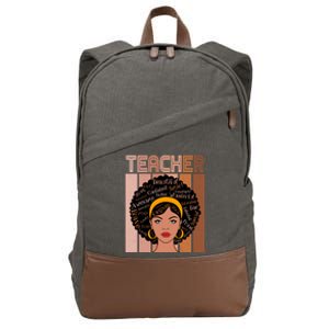 Black Queen Powerful Juneteenth African American Teacher Great Gift Cotton Canvas Backpack