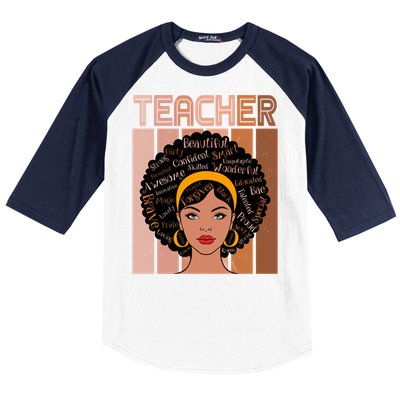 Black Queen Powerful Juneteenth African American Teacher Great Gift Baseball Sleeve Shirt