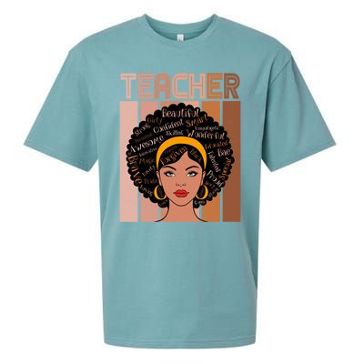 Black Queen Powerful Juneteenth African American Teacher Great Gift Sueded Cloud Jersey T-Shirt