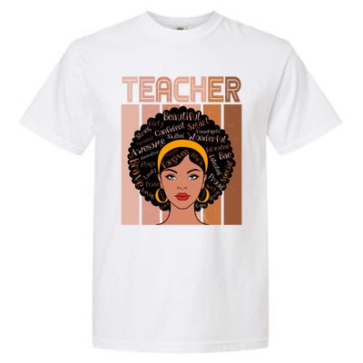 Black Queen Powerful Juneteenth African American Teacher Great Gift Garment-Dyed Heavyweight T-Shirt