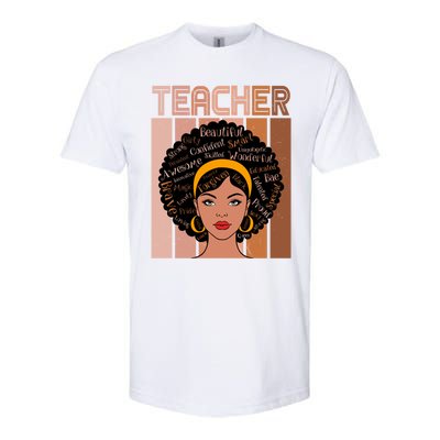 Black Queen Powerful Juneteenth African American Teacher Great Gift Softstyle CVC T-Shirt