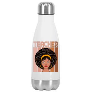 Black Queen Powerful Juneteenth African American Teacher Great Gift Stainless Steel Insulated Water Bottle