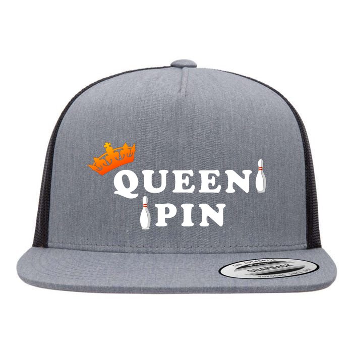 Bowling Queen Pin Flat Bill Trucker Hat