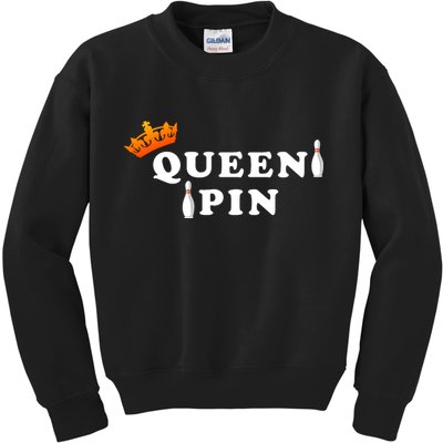 Bowling Queen Pin Kids Sweatshirt