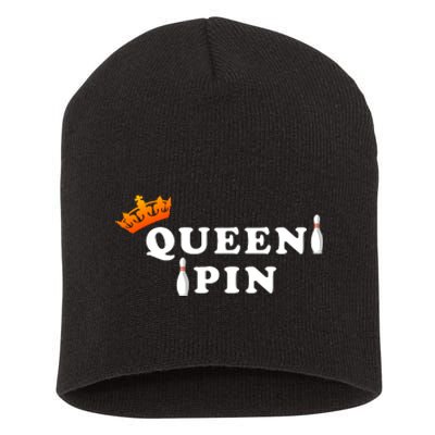 Bowling Queen Pin Short Acrylic Beanie