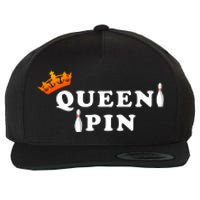 Bowling Queen Pin Wool Snapback Cap