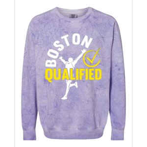 Boston Qualifier Proud Marathon Running Colorblast Crewneck Sweatshirt