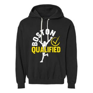 Boston Qualifier Proud Marathon Running Garment-Dyed Fleece Hoodie