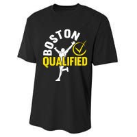 Boston Qualifier Proud Marathon Running Performance Sprint T-Shirt