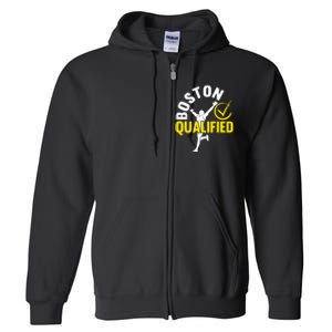 Boston Qualifier Proud Marathon Running Full Zip Hoodie