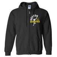 Boston Qualifier Proud Marathon Running Full Zip Hoodie