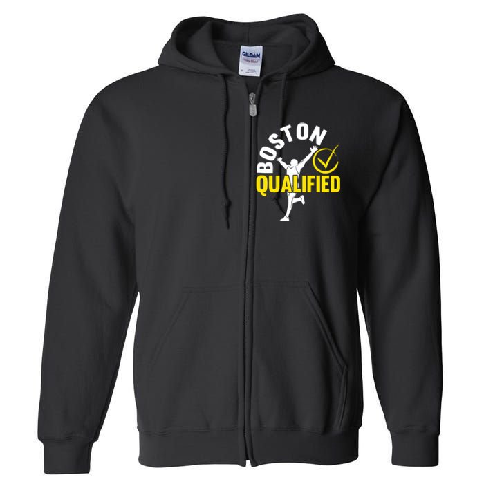 Boston Qualifier Proud Marathon Running Full Zip Hoodie