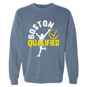 Boston Qualifier Proud Marathon Running Garment-Dyed Sweatshirt